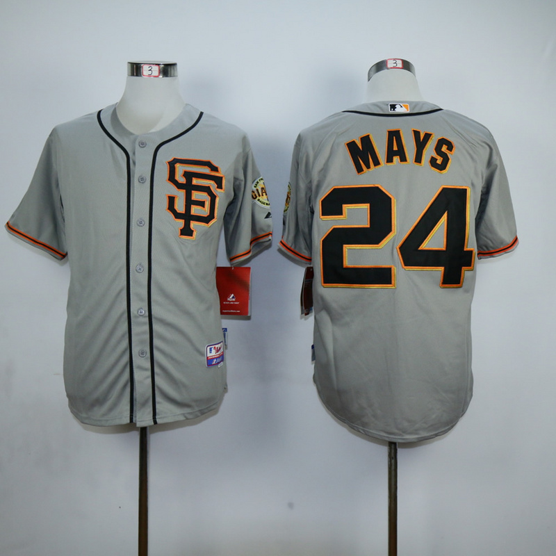 Men San Francisco Giants 24 Mays Grey SF MLB Jerseys